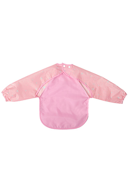 Wholesale Baby Bib With Pink Red Color Long Sleeve White Label Manufacturer