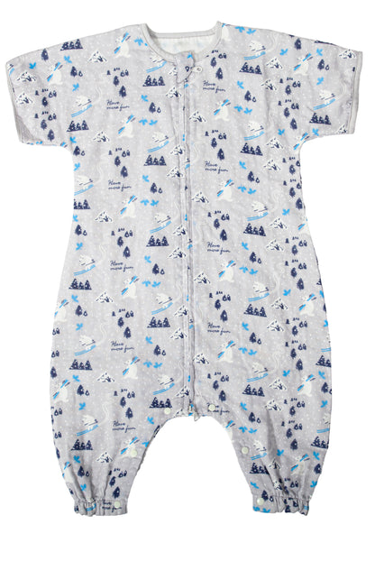 Wholesale Short-Sleeve Cotton Baby Dark White Color Sleeping Bag White Label Manufacturer