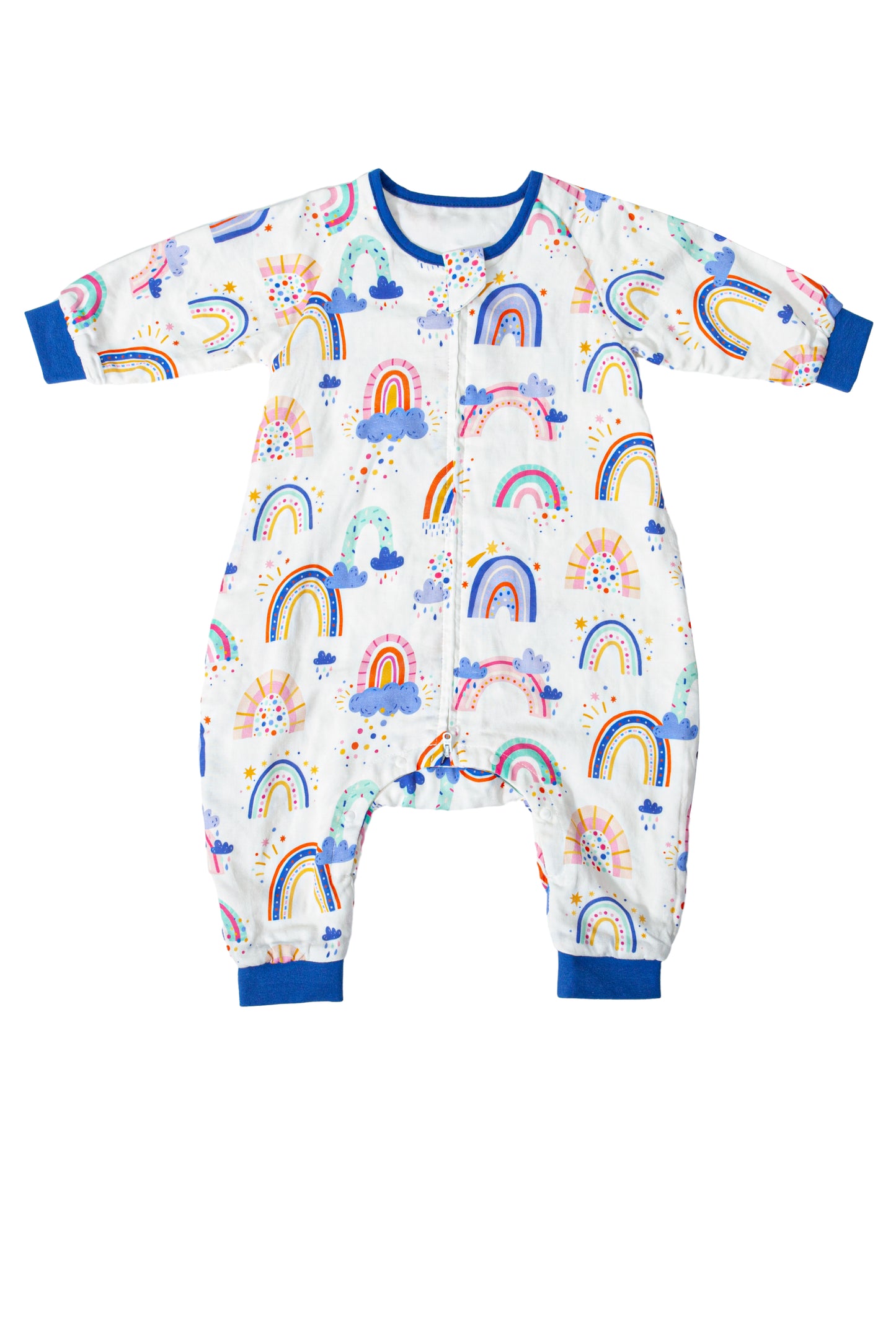 Wholesale Long Sleeves Baby Cotton Fabric Rainbow Color Sleeping Bag White Label Manufacturer