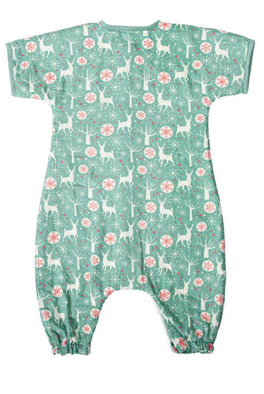 Wholesale Short-Sleeve Cotton Baby Green Color Sleeping Bag White Label Manufacturer