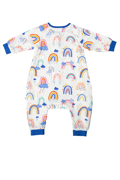 Wholesale Long Sleeves Baby Cotton Fabric Rainbow Color Sleeping Bag White Label Manufacturer