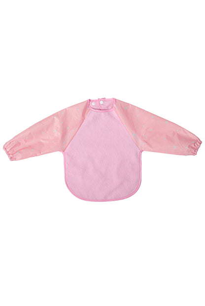 Wholesale Baby Bib With Pink Red Color Long Sleeve White Label Manufacturer