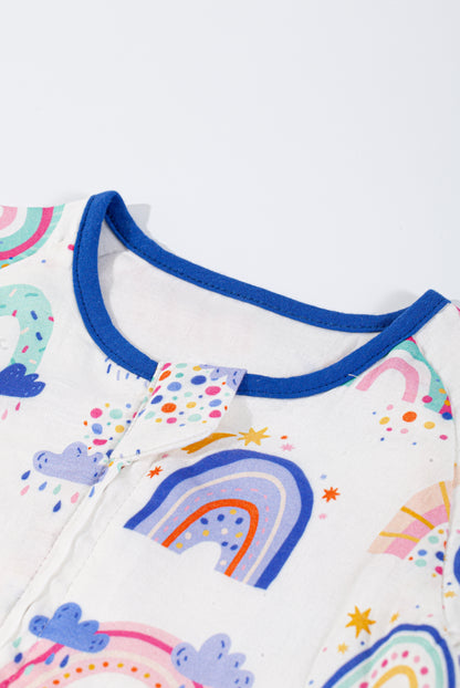 Wholesale Long Sleeves Baby Cotton Fabric Rainbow Color Sleeping Bag White Label Manufacturer