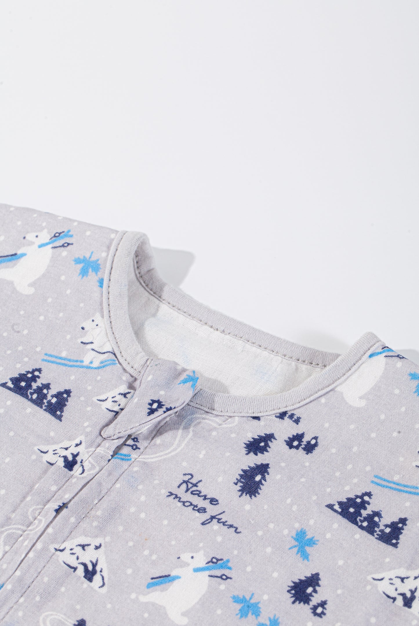 Wholesale Short-Sleeve Cotton Baby Dark White Color Sleeping Bag White Label Manufacturer