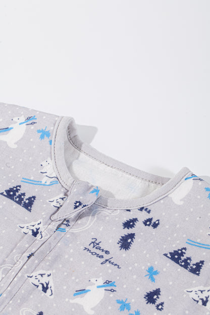 Wholesale Short-Sleeve Cotton Baby Dark White Color Sleeping Bag White Label Manufacturer