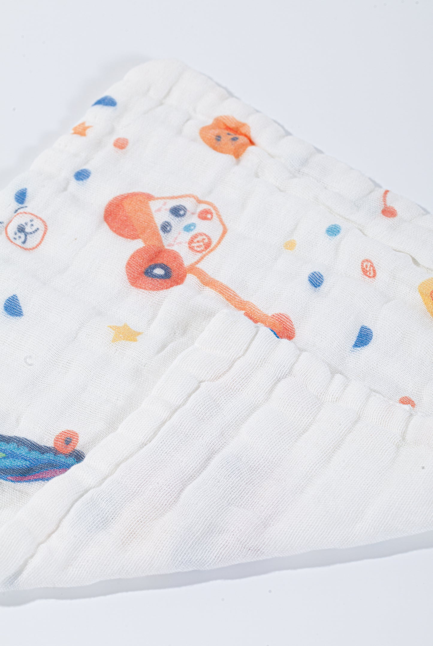 Wholesale Cotton Gauze Guitar Pattern Baby Handkerchief White Label Manufacturer