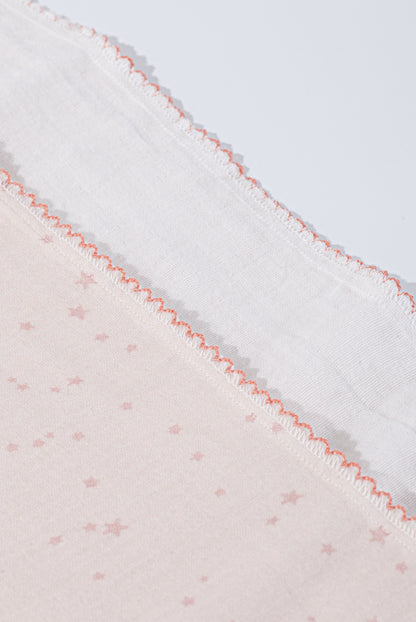 Wholesale Cotton Gauze Bath Towel Four-Layers Cotton Gauze Hook Edge Baby Bath Towel White Red Dot Color White Label Manufacturer