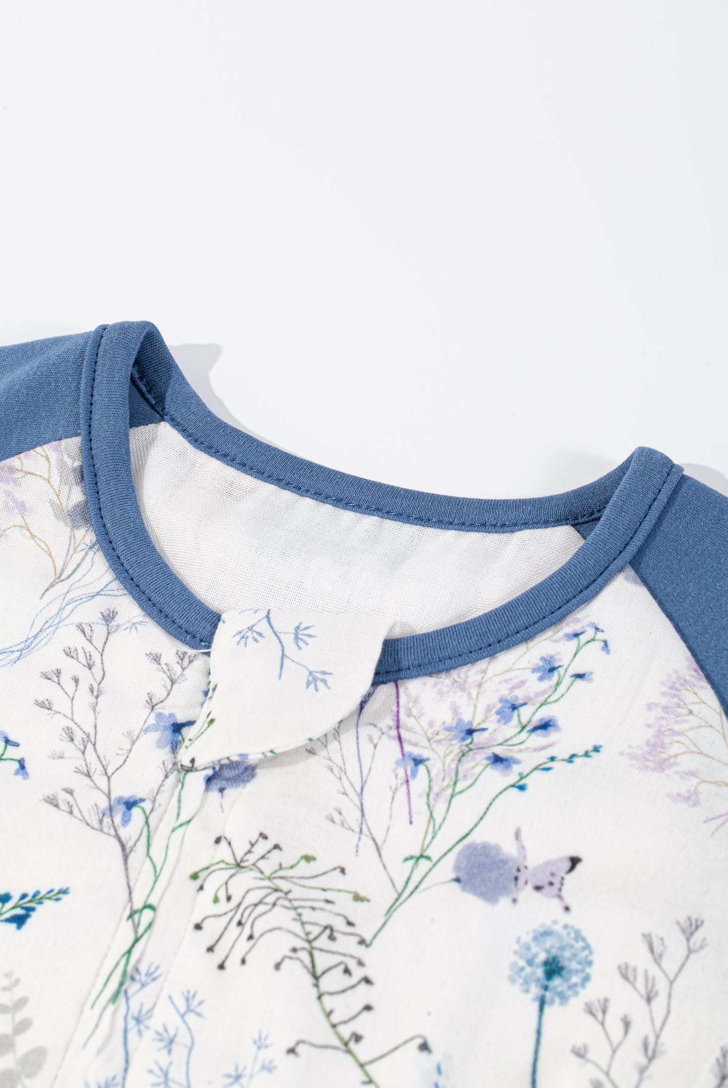 Wholesale Long Sleeves Baby Cotton Fabric Blue Color Sleeping Bag White Label Manufacturer