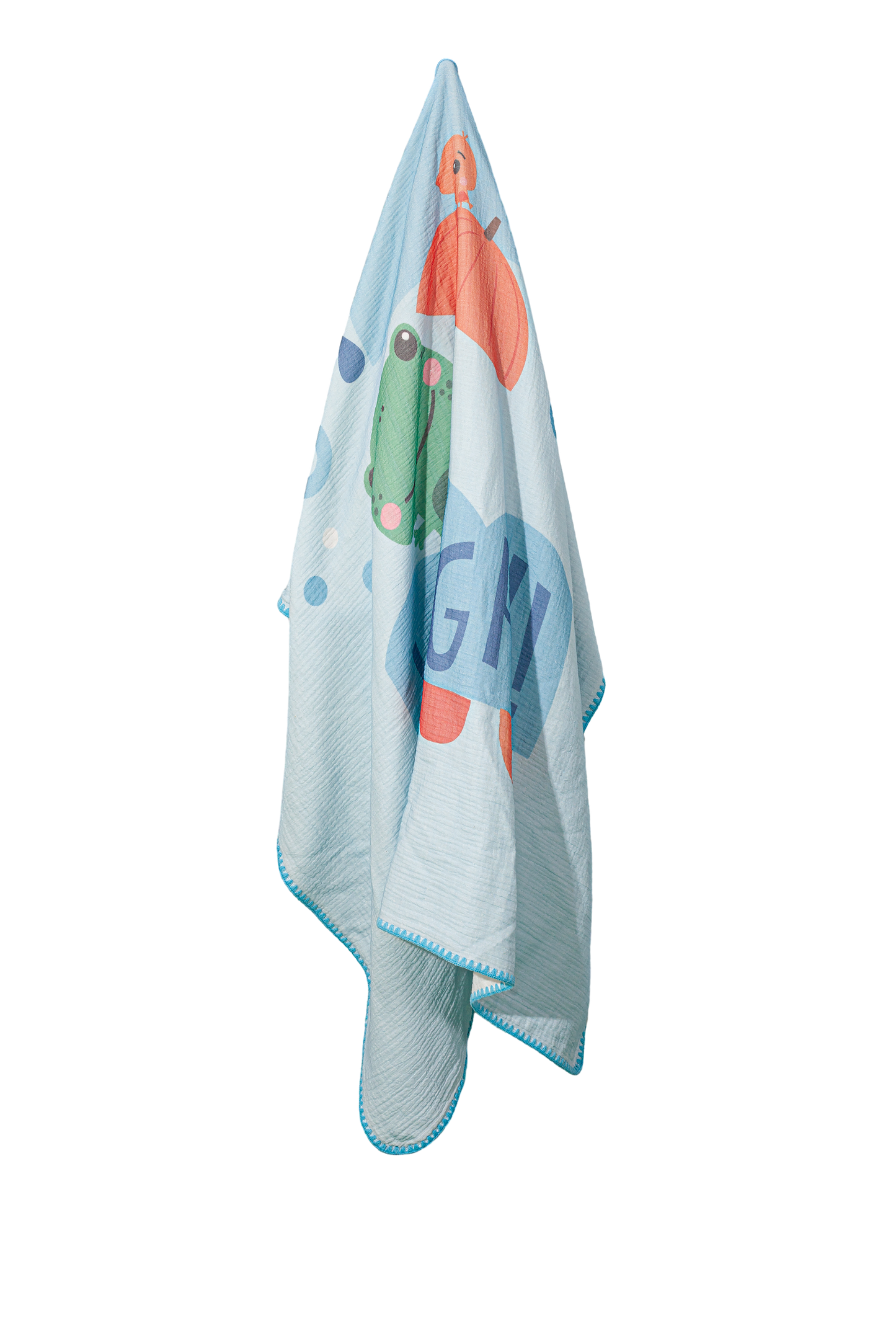 Wholesale 100% Cotton Gauze Baby Crocheted Hem Blanket White Label Manufacturer