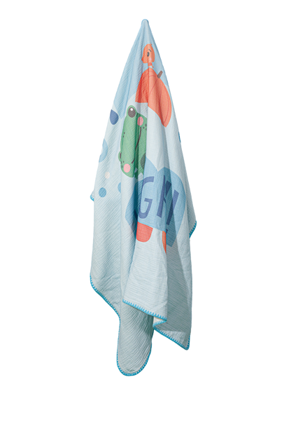 Wholesale 100% Cotton Gauze Baby Crocheted Hem Blanket White Label Manufacturer