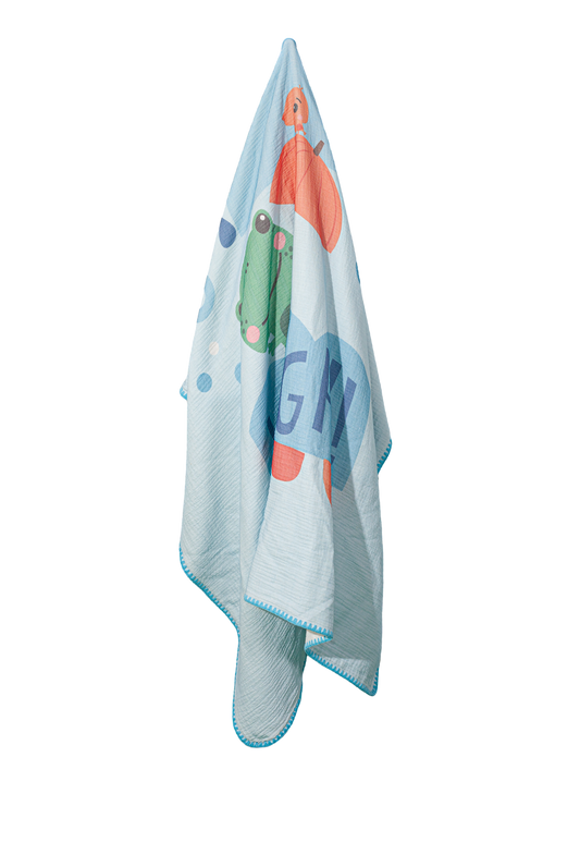 Wholesale 100% Cotton Gauze Baby Crocheted Hem Blanket White Label Manufacturer