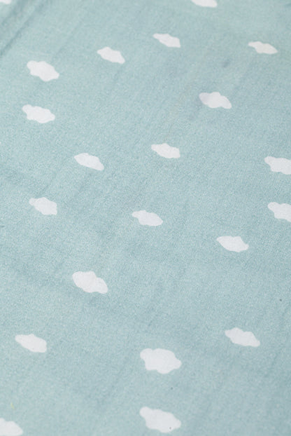 Wholesale Cotton Gauze Bath Towel Four-Layers Cotton Gauze Hook Edge Baby Bath Towel White Green White Dot Color White Label Manufacturer