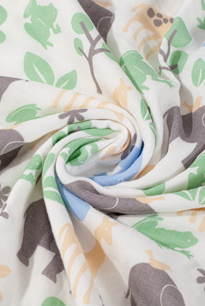 Wholesale High Density Cotton Gauze Elephant Pattern Bath Towel White Label Manufacturer