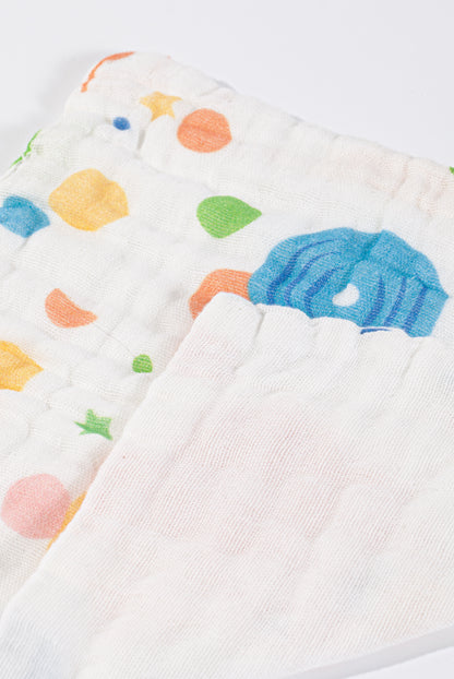 Wholesale Cotton Gauze Follower Pattern Baby Handkerchief White Label Manufacturer