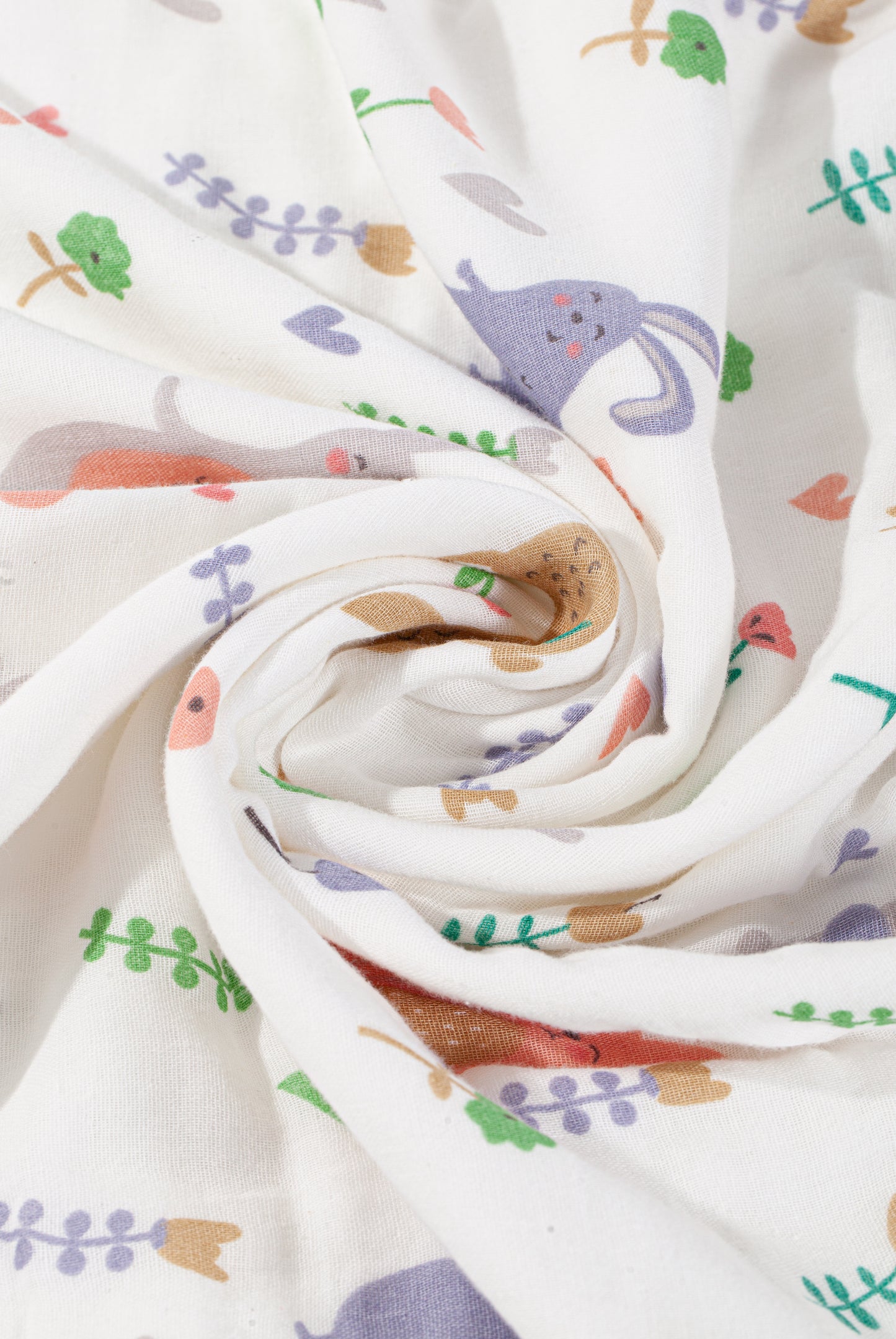 Wholesale High Density Cotton Gauze Rabbit Pattern Bath Towel White Label Manufacturer