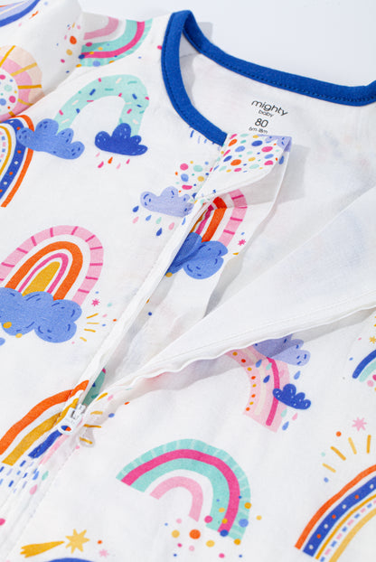 Wholesale Long Sleeves Baby Cotton Fabric Rainbow Color Sleeping Bag White Label Manufacturer