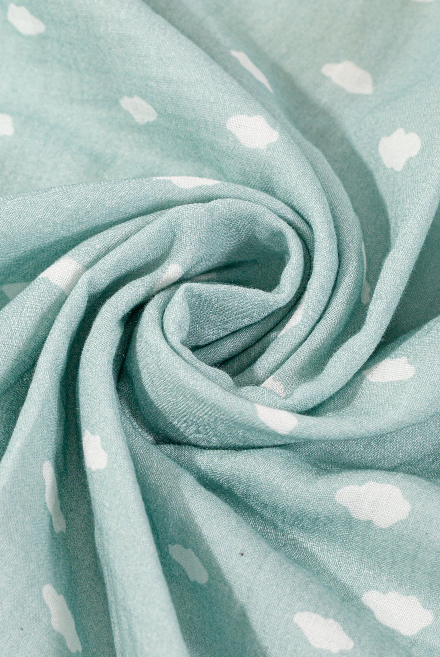 Wholesale Cotton Gauze Bath Towel Four-Layers Cotton Gauze Hook Edge Baby Bath Towel White Green White Dot Color White Label Manufacturer