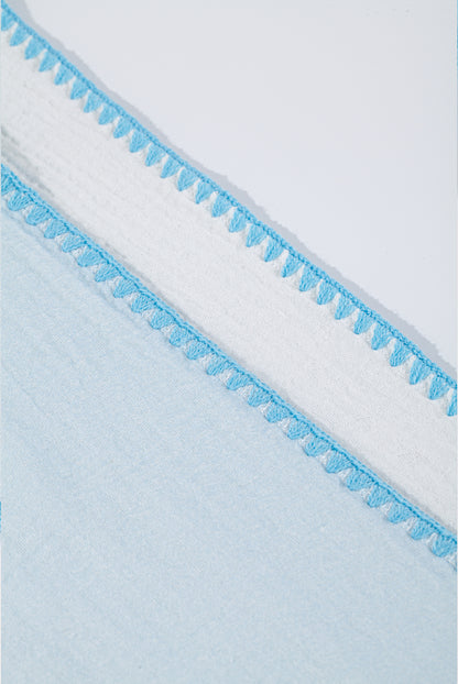 Wholesale 100% Cotton Gauze Baby Crocheted Hem Blanket White Label Manufacturer