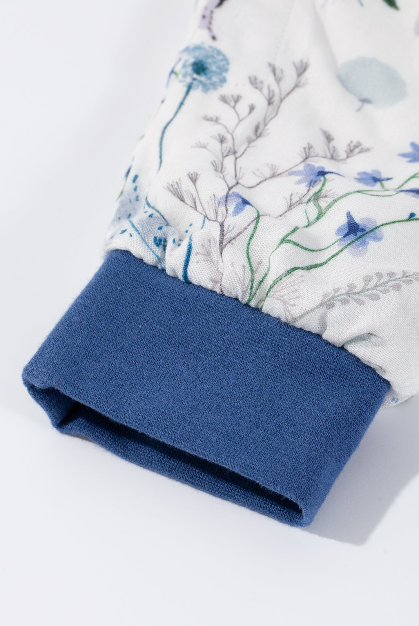 Wholesale Long Sleeves Baby Cotton Fabric Blue Color Sleeping Bag White Label Manufacturer