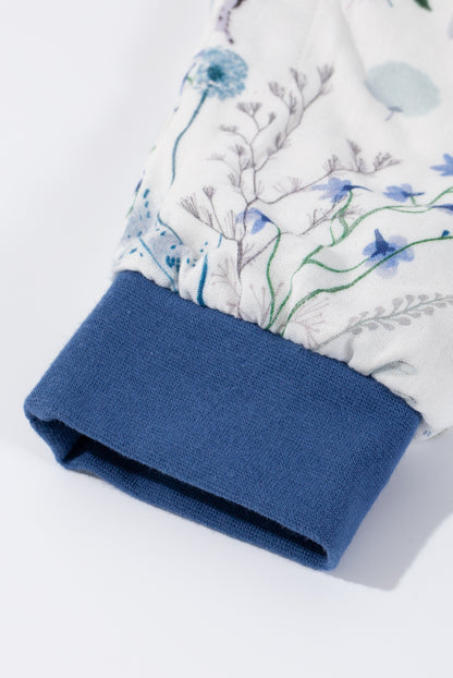 Wholesale Long Sleeves Baby Cotton Fabric Blue Color Sleeping Bag White Label Manufacturer