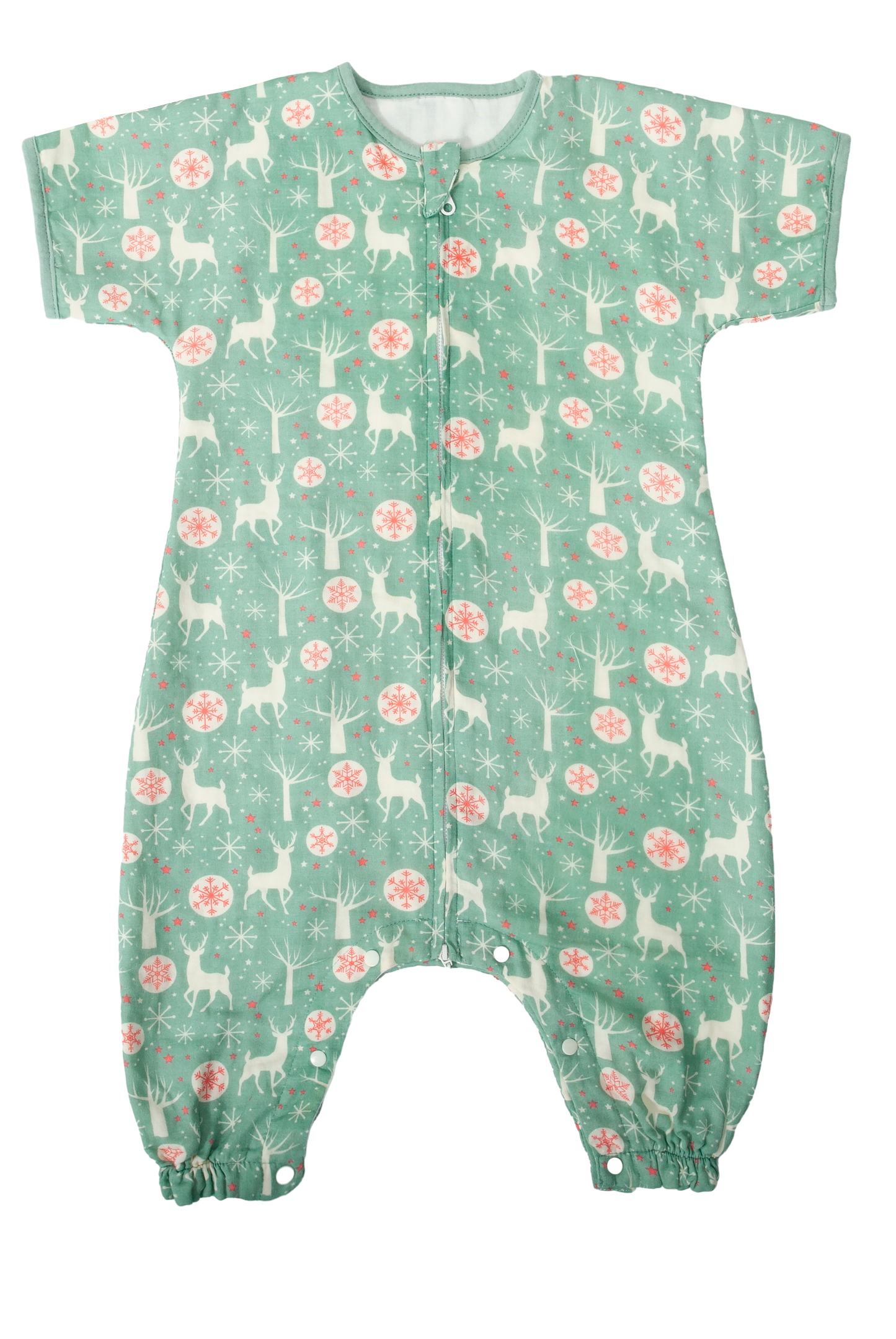 Wholesale Short-Sleeve Cotton Baby Green Color Sleeping Bag White Label Manufacturer