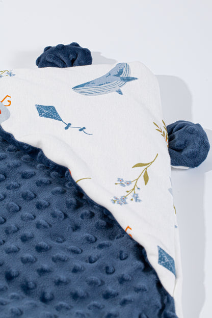 Wholesale Organic Newborn Baby Swaddle Blue Blanket White Label Manufacturer