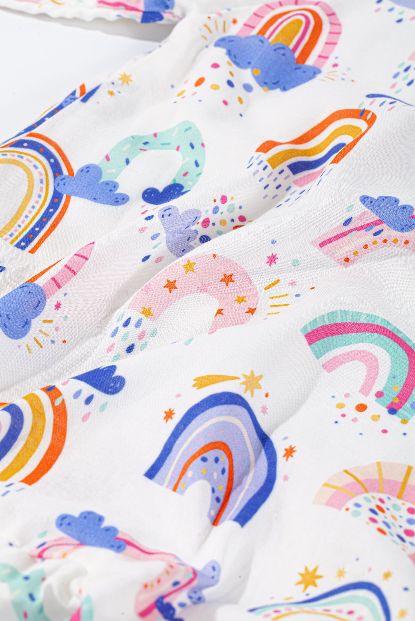Wholesale Long Sleeves Baby Cotton Fabric Rainbow Color Sleeping Bag White Label Manufacturer