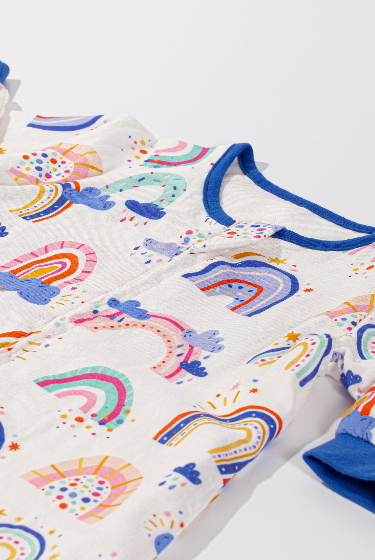 Wholesale Long Sleeves Baby Cotton Fabric Rainbow Color Sleeping Bag White Label Manufacturer