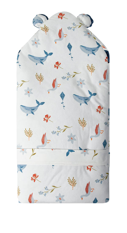 Wholesale Organic Newborn Baby Swaddle Blue Blanket White Label Manufacturer