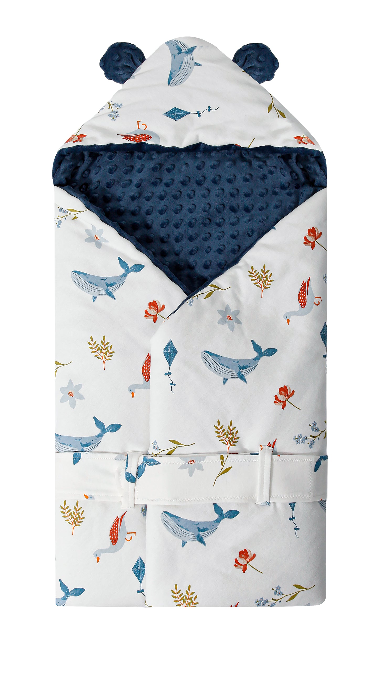 Wholesale Organic Newborn Baby Swaddle Blue Blanket White Label Manufacturer