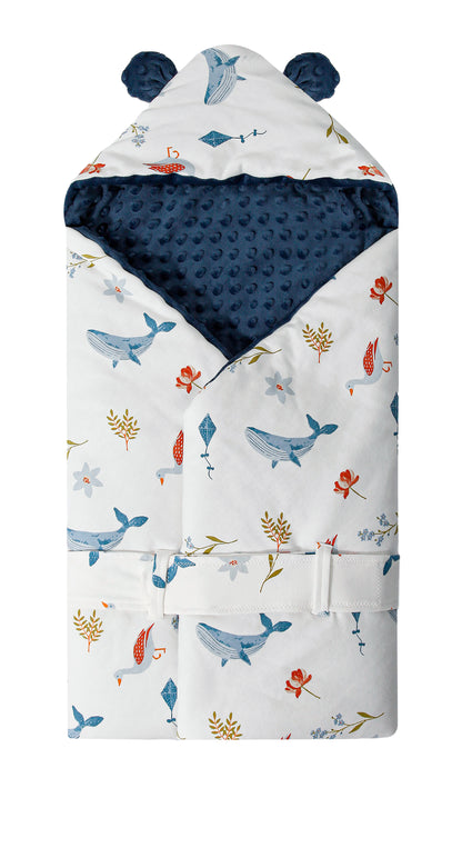 Wholesale Organic Newborn Baby Swaddle Blue Blanket White Label Manufacturer